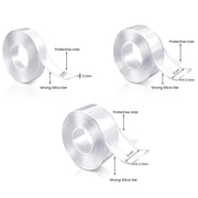PRIME PICK Double Sided Nano Tape, Transparent, 3m x 30mm, 1mm Thick, Strong Silica Gel, Residue Free, for Wall Mounting, Home, Office & DIY Use (3Mx2MM Transparent)