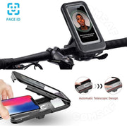 Waterproof Bike Mobile Holder with Aluminum Alloy Base, 360° Rotatable Motorcycle Phone Mount Stand for Handlebar, Rainproof, Anti-Glare Touch-Screen Case for Bicycles, Scooters & Electric Bikes