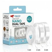 PRIME PICK Double Sided Nano Tape, Transparent, 3m x 30mm, 1mm Thick, Strong Silica Gel, Residue Free, for Wall Mounting, Home, Office & DIY Use (3Mx2MM Transparent)