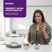 Milton Turbo Yogurt Maker Machine | Automatic with One-Touch Operation | Electric Yogurt Maker | Make Thick, Creamy Curd & Yogurt at Home | Energy Efficient | Easy to Use | White