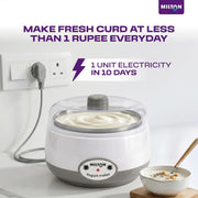 Milton Turbo Yogurt Maker Machine | Automatic with One-Touch Operation | Electric Yogurt Maker | Make Thick, Creamy Curd & Yogurt at Home | Energy Efficient | Easy to Use | White