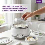 Milton Turbo Yogurt Maker Machine | Automatic with One-Touch Operation | Electric Yogurt Maker | Make Thick, Creamy Curd & Yogurt at Home | Energy Efficient | Easy to Use | White