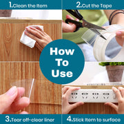 PRIME PICK Double Sided Nano Tape, Transparent, 3m x 30mm, 1mm Thick, Strong Silica Gel, Residue Free, for Wall Mounting, Home, Office & DIY Use (3Mx2MM Transparent)